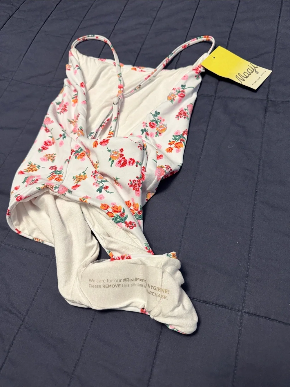 Maaji White One-Piece Swimsuit with Pink & Orange Floral Print